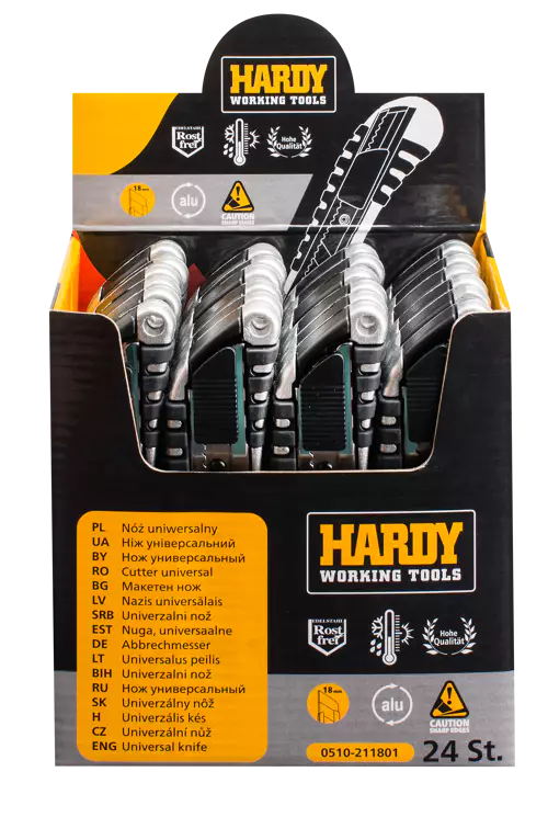 Univerzálny nôž, hliníkový s odlamovacím ostrím 18mm